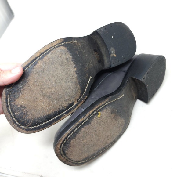 Kenneth Cole Mens Boots Vtg 90s Gray Leather Cap Toe Lace Up Chunky Italy Sz 7.5 - Picture 7 of 8